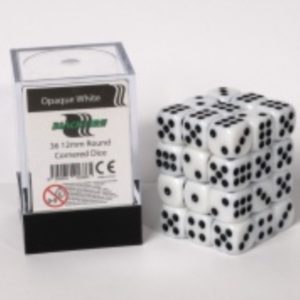 D6 Dice Set 12mm - Opaque White