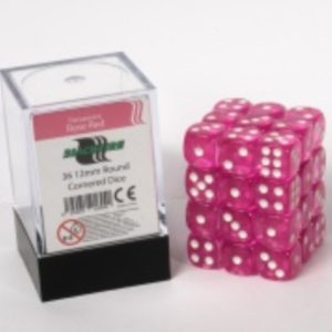 D6 Dice Set 12mm - Transparent Rose Red