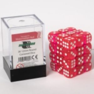 D6 Dice Set 12mm - Transparent Watermelon Red