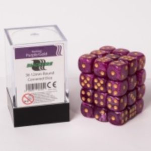 D6 Dice Set 12mm - Marbled Purple/Gold